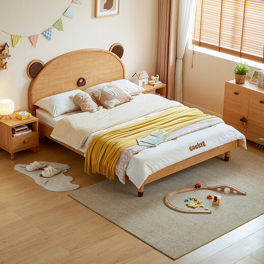 Lin's home bedroom cartoon bear bed 1.5 meters single children's bed girl boy LH bed three-piece set LH167A2