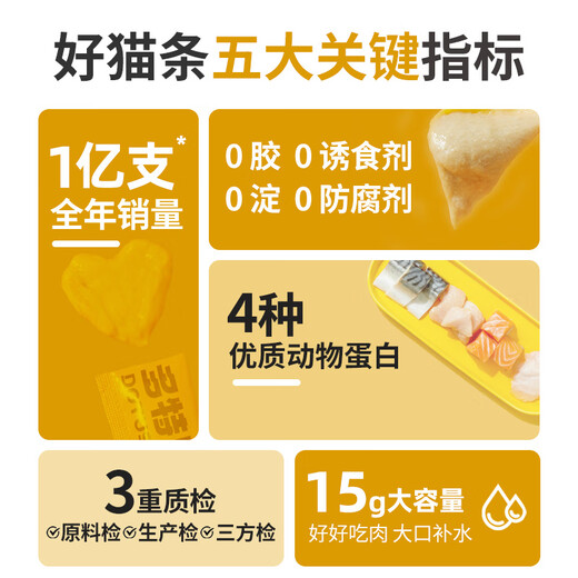 DOTUS Cat Strips 100 Count Full Box Cat Snacks Interactive Kitten Adult Cat Licking Sauce Wet Food Canned Cat No Feed Attractant Nutrition Suitable for Kittens to Try 10 Packs of Food Packs Collect and Purchase Priority Shipping