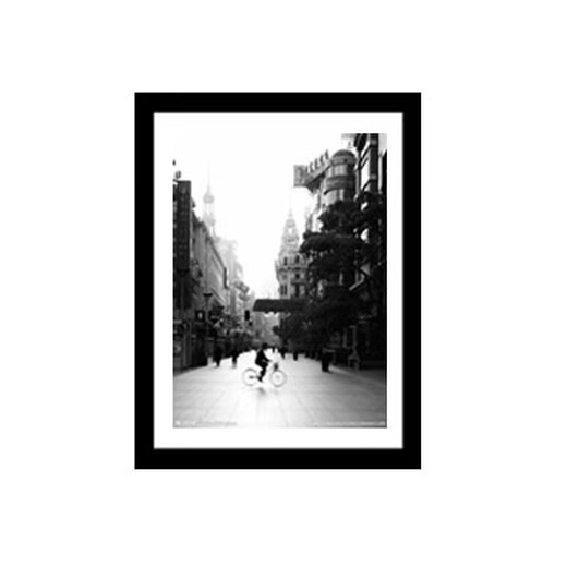 Yuxiangzhijia Old Shanghai retro nostalgic street street View de pintura decorativa Bar Hotel Entertainment Club Hanging Pintura en blanco y negro Mural 14 40*60 Marco de fotos negro Precio único (por número