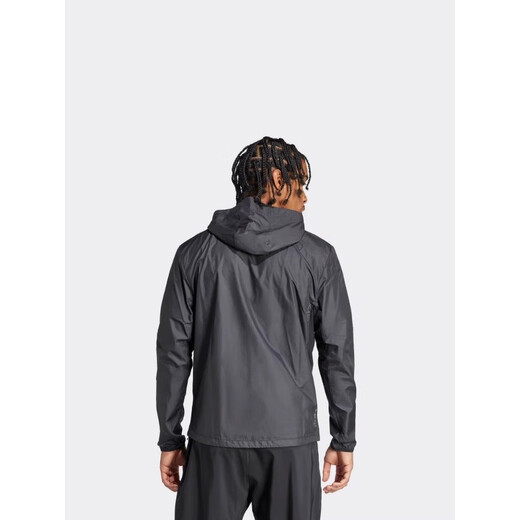 阿迪达斯（adidas）2025春季新款男装跑步连帽夹克IN1483 黑|IN1483 XL