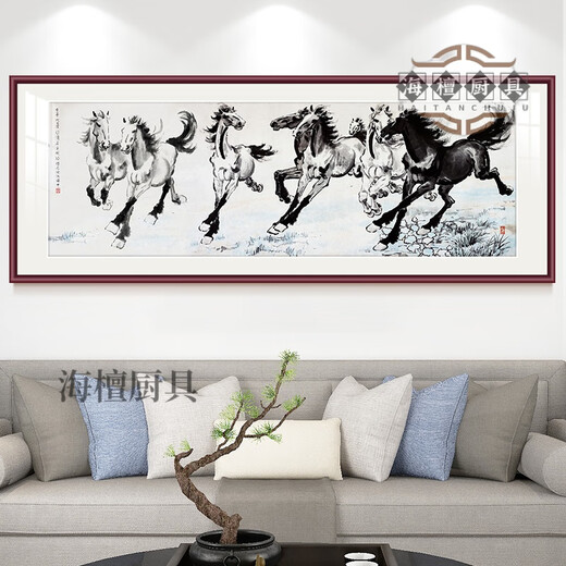 Cheval haut de gamme au succès ba jun image de salon entrée peintures suspendues décoratives face à l'entrée Horse du succès xu beihong ba xu beihong-ba jun image 12041cm * 1cm une taille de cadre: [