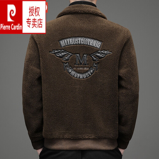 Piercadan pellet sheep shearing men's wool coat fur integrated short lamb wool jacket men's jacket trend 20121 gray 170 suitable for 100 to 120 Jin [Jin equals 0.5 kg]