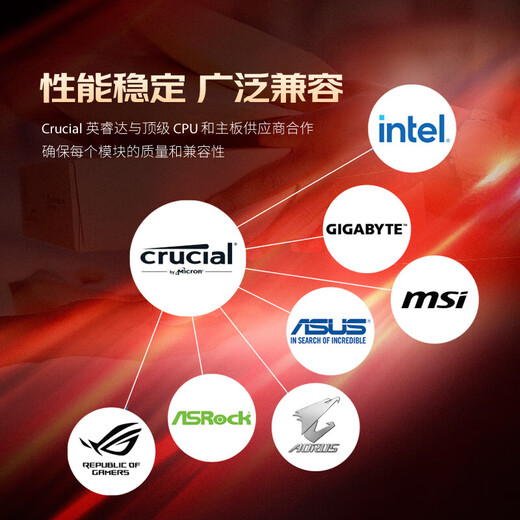 Crucial E-Sports DDR5 PC5 Desktop Computer Gaming Overclocking Memory Bar Cooling Vest Bar Micron Overclocking Particles Pro Series DDR5 6000 32GB 2 (16Gx2) Dual Channel Easy Overclocking