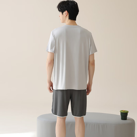 
Catman (MiiOW) men's pajamas men's short-sleeved shorts suit Modal summer thin style can be worn on the outside, fashionable ice silk cool home clothes M15606 L Recommended weight 100-120 Jin [Jin equals 0.5 kg]