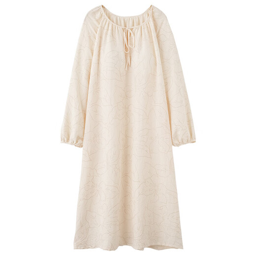 Yilaiting Nachthemd mit Brustpolster für Frauen im Herbst und Winter lange Ärmel Wolkenwolkenwarenary Style Long Kleid Pyjamas Frauen Heimkleidung Sommer ZH-AM13063 M