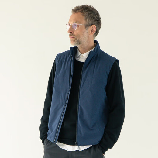 CARE OF LORD Navigator Series Gold Label Primaloft Men's Stand Collar Cotton Clothes Stand Collar Vest Vest 8519 Textured Navy 2XL