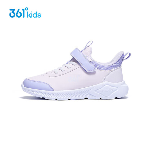 361°儿童运动鞋25冬男女童3-14岁皮面加绒保暖缓震棉鞋 紫32