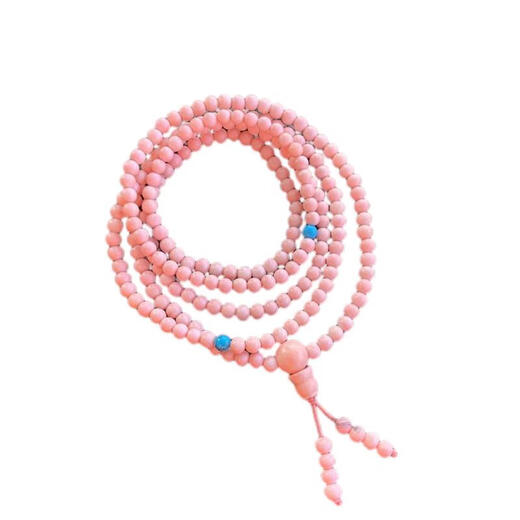 Real coral bracelet natural collection grade pink Beibei Buddha beads bracelet 4mm 216 beads necklace 9mm 108 beads