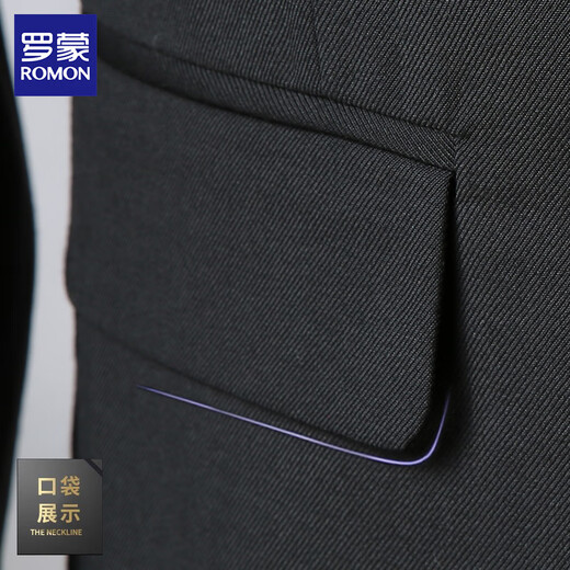 Luo Meng suit suit men's business slim formal suit work interview professional small suit groom wedding dress three-piece suit black suit + trousers + shirt + gift bag 3XL 145-160Jin Jin equals 0.5 kg