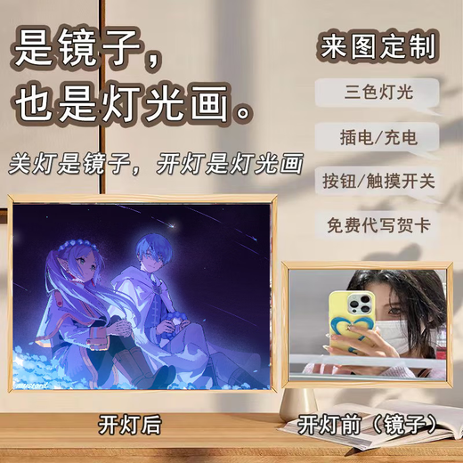 执爱葬送的芙莉莲周边灯光画卧室光灯漫画玄关过道小夜灯创意装饰 jz 1049-3 芙莉莲辛美尔cp 3色带开关 (3种白光) USB插电