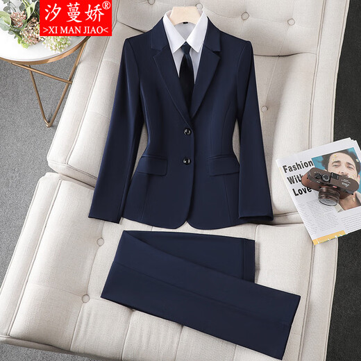 Ximan petite blazer women's business attire women's suit spring and autumn style senior suit manager college student interview formal wear black suit S size (suitable for weight 80-90)