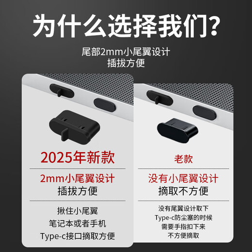 Soli Type-c dustproof plug, suitable for Apple 16/15 Huawei mate70 Xiaomi Redmi K80 headphone plug, Android phone charging port/blue 10 pieces/20610