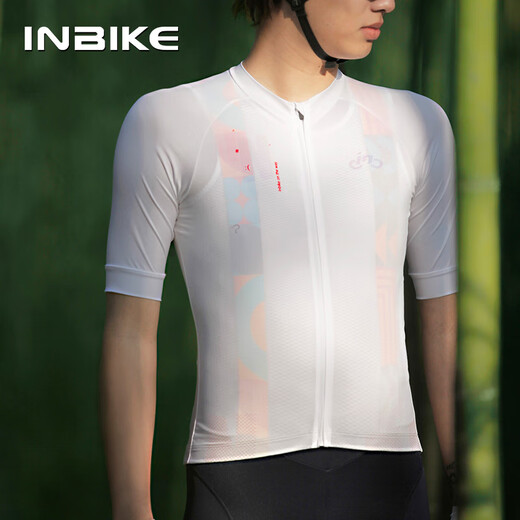 INBIKE summer breathable cycling clothing top short-sleeved cycling clothing road mountain bike men's and women's equipment navy rabbit L