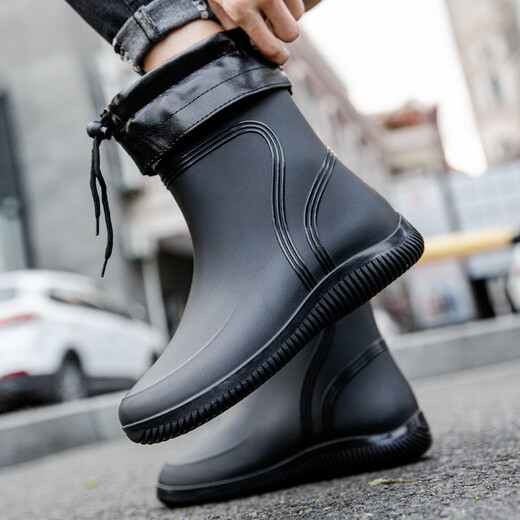 Xlzt Bottes de pluie à quatre saisons pour hommes Léger non glissa-tube à tube de pêche chaussures de pêche à bouche à cravate
