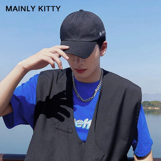 MAINLYKITTY男士棒球帽2025款四季韩版鸭舌帽子休闲太阳帽节日送男友礼物 浅卡其-礼盒装