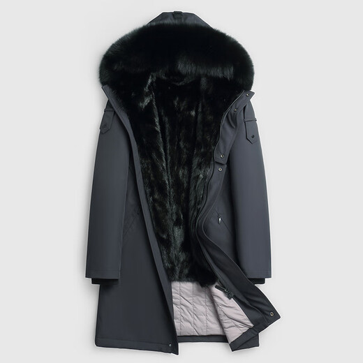 NLMN Winter Winter Wind Fur Integrated Mink Inner Inner Inner For Men's Casco Europeo y American Coat Europeo y American Gris L