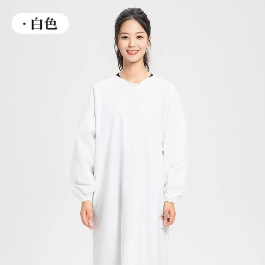 Beiluo waterproof TPU smock apron, custom-made slaughterhouse work clothes, supermarket aquatic fish killing, oil-proof, whole body long style special CF-T61 white (112*123cm can be cut)