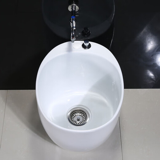 Arrow ARROW balcony ceramic round mop pool automatic water mop pool mop pool mop basin large mop basin footbath 888 large + single cold sitting spray gun faucet