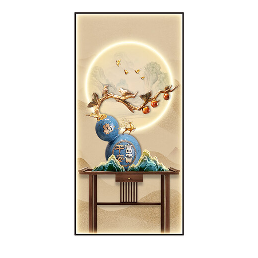 侧目自粘墙壁装饰画福字玄关入户贴画墙贴自粘装饰画门贴纸整张客厅走 XG-719 小：宽60x高120cm