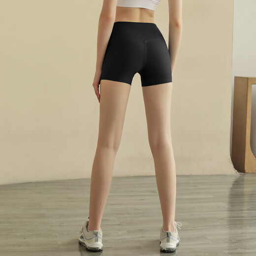 RAFT CORE NEUE YOGA-MIT SHORTS-SHOPS-SCHNISSE AUF Damen Hüfthebee hohe Taille enge Fitness-Radspannungshose Zwei- und Drei-Punkte-Sport-Shorts Schwarz One Size XL XL