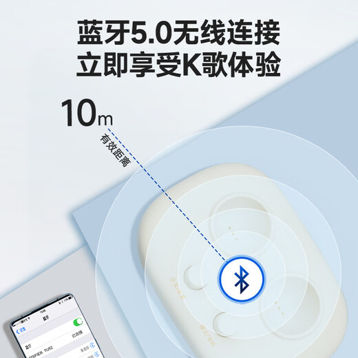 漫步者（EDIFIER）TU52 无线便携麦克风 U段可调频无线话筒 带接收器 户外K歌 家庭KTV 会议演讲主持 云岩白