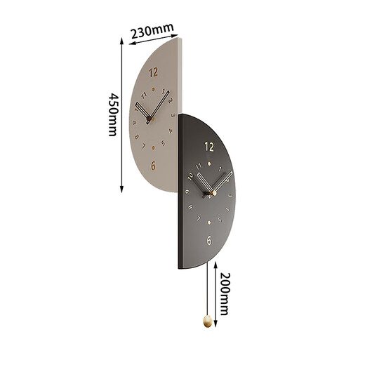 Psyche 2025 New Modern Simple Living Room Corner Double-Sided Wall Clock Home Silent Corner Clock Restaurant Clock Wall Wall Large + Voice Control Lamp + Swing Qiancheng Mobai