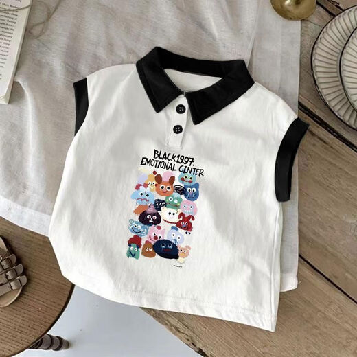 Ttpmer Baby Cartoon Baumwolle Polo Weste Kinder Sommer lässige Jungen und Mädchen weiß [Baumwolle] C694-6 Graffiti 66 Leicht fette Kontaktkundendienst Vorschläge