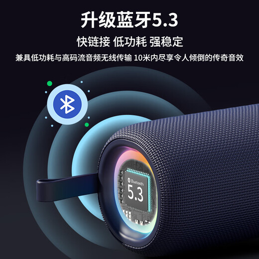 CLAISONT65 Wireless Bluetooth Speaker Sound of Berlin Outdoor Portable Subwoofer Desktop Speaker Camping Speaker Square Dance High-Quality Gift Small Speaker Midnight Blue