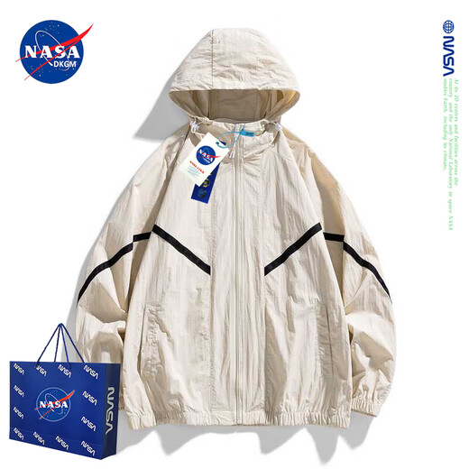 NASADKGM sun protection clothing men's summer new couple's clothing lightweight breathable anti-UV skin clothing outdoor fishing jacket navy blue L (recommended 110-130Jin Jin equals 0.5 kg)