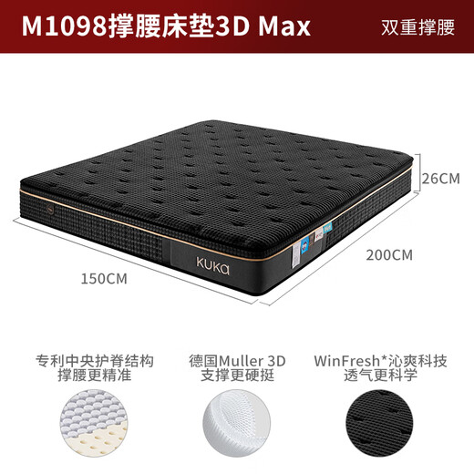 Gujia Home Furnishing Support Matelas 3dmax allemand Muller Latex Matelas Mini Spring Support Matelas M1098 1.5 * 2.0
