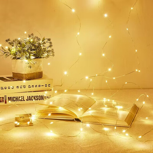 Night Light Copper Wire Lamp Portable Lamp Battery Small Lamp Computer Keyboard Table Lamp Bedside Lamp Camping Lamp 6 Pack Warm White Atmosphere-1.0 Meter