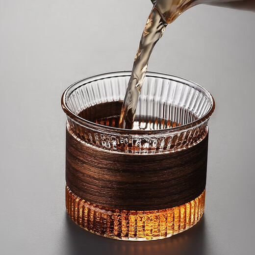 杯套杯子套茶杯玻璃杯握把手柄防滑防烫木套握把杯垫隔热定制原木 黑胡桃木杯套6630