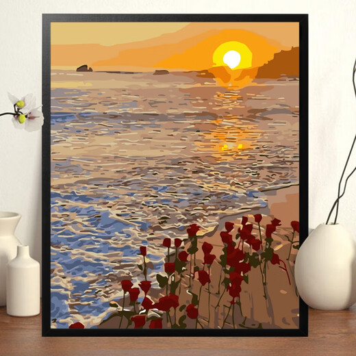 Ouoety Digital Oil Painting Blumen Landschaft Cartoon handgemalbte Füllstoff handgefertigtes Acrylölmalerei Dekoratives Malmal