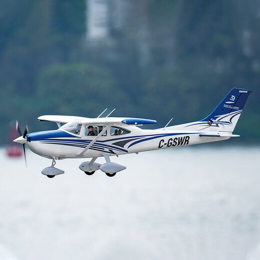 FMS航模1500mm赛斯纳Cessna 182电动遥控固定翼飞机新手入门训练机 红色 PNP+浮筒+XT60电池插头