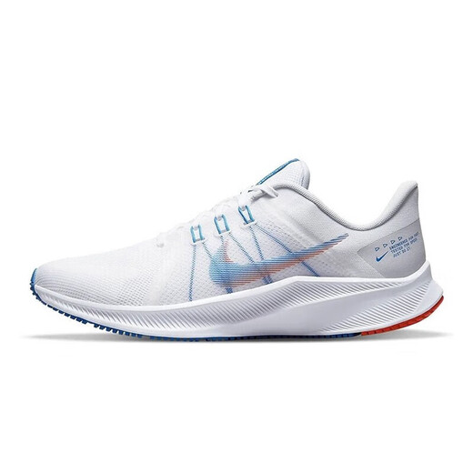 Nike (NIKE) official website official men's shoes and sneakers 25 spring QUEST 5 lightweight shock-absorbing and breathable casual shoes running shoes men DA1105-101/white, blue and red/ QUEST 4 40.5