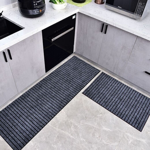 Xuxian kitchen floor mats are water-absorbent, non-slip, oil-resistant, and stain-resistant, household door mats, cuttable mats, carpets, and customizable 80*180cm. Red and black stripes-upgraded thickening