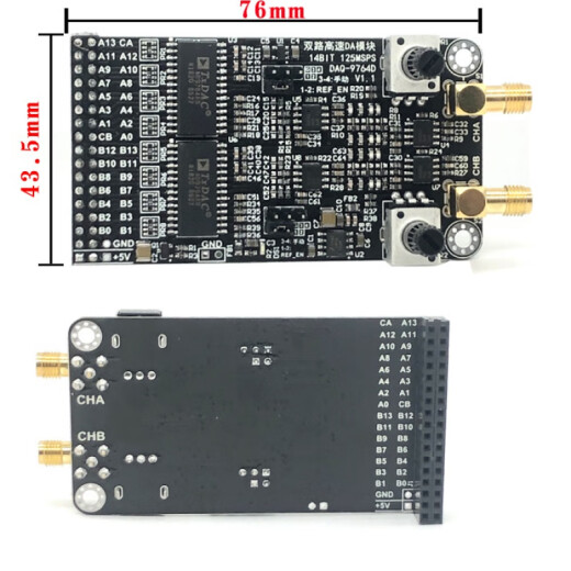
Dual high-speed DAC module AD9764 14-bit parallel DA125M waveform generation supporting FPGA development board Dual AD9764 module