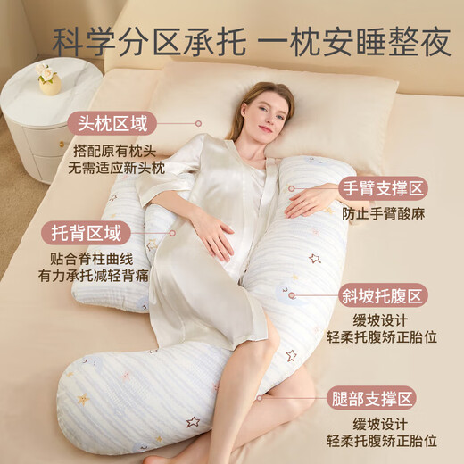 佳韵宝（Joyourbaby）孕妇枕h型多功能护腰侧睡枕孕妇抱枕靠枕枕头睡觉神器 缤粉雪原