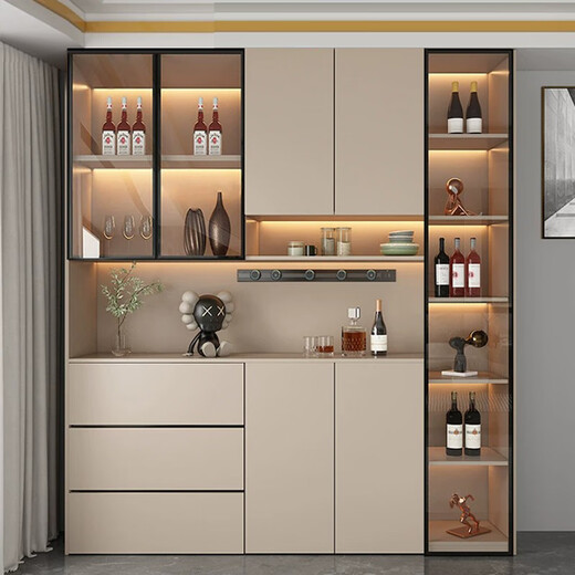 Sanqihu Nordic official direct sales wine cabinet porch cabinet integrated side cabinet high cabinet can be customized against the wall style 15240*40*220 (package upstairs to install)