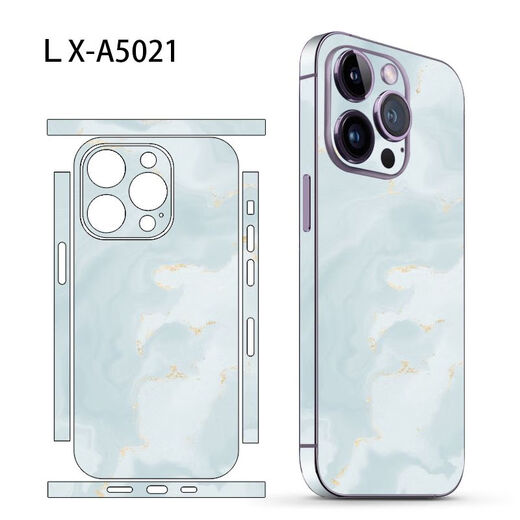 鲸美多适用于苹果14Promax贴纸iPhone13 大理石纹理12背膜 11全包背膜 LX-A5012 iphone12