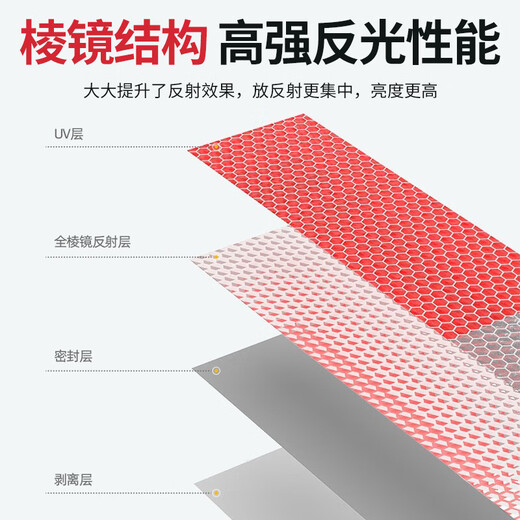 Jizhong Liangli car reflective stickers, truck reflective strips, vehicles, strong reflective warning stickers at night, truck trailers, annual inspections, fluorescent stickers, body reflective strips, 3 meters, 10 sheets