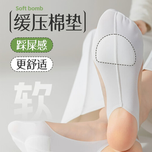 
Langsha Half-Palm Summer Sling Boat Socks for Women in Summer Thin Ice Silk Light Mouth Invisible Non-Slip-Free Summer High Heel Shoes Socks for Women 2 Skin + White + Black + Gray One Size (34-39) [Super Invisible Sling Socks]