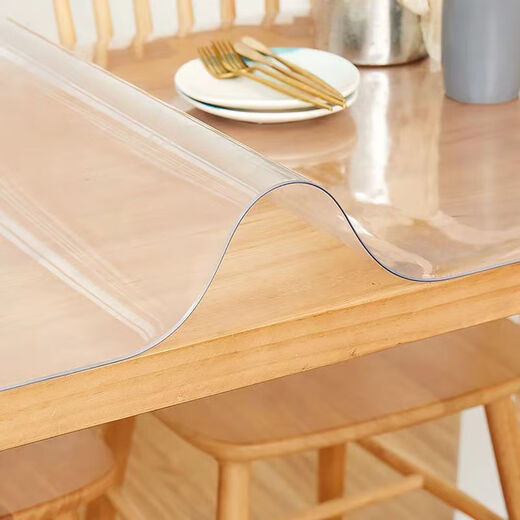 Table mat transparent pvc soft glass plastic 140cm waterproof, oil-proof, scalding-proof, odorless and dust-proof, transparent 1.5mm for home use 140*300cm