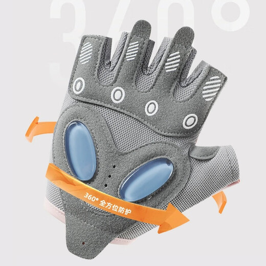 Tanbeiman fitness gloves women's sports anti-callus anti-slip yoga pull-ups dynamic cycling Pilates half-finger gloves pink (one size fits all) upgraded liquid silicone shock absorption