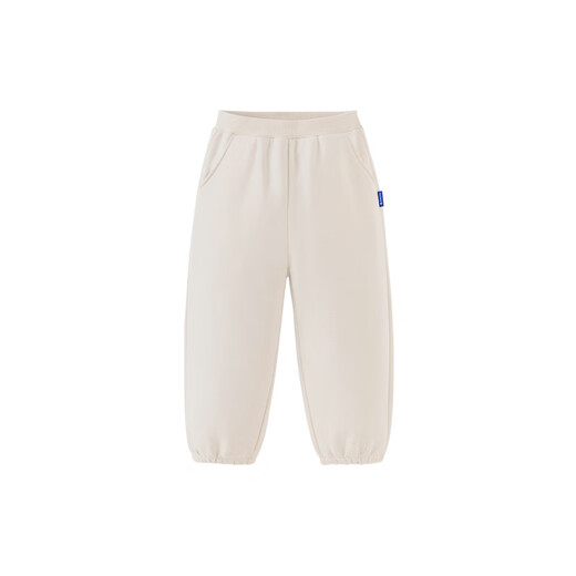 Mini Bala mini parent-child jumping pants for boys and girls autumn and winter plus velvet trousers light khaki 50311 120