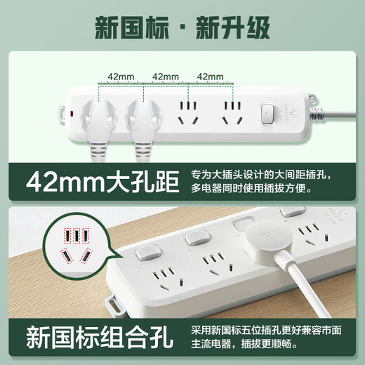 公牛（BULL）插座usb插排插线板拖线板插板带线家用多功能转换器多用 U12033  20W快充-1.8m