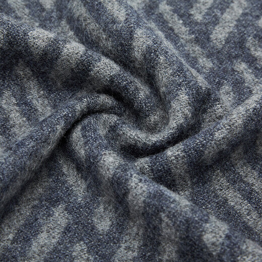 YOUNGOR Scarf Men's Diamond Pattern Cashmere Blended Scarf Winter Warm Scarf 2025 Shopping Mall Same Style Gray Blue YWWJ715308HQQ One Size