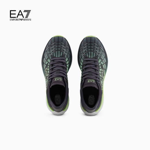 EMPORIO ARMANI/阿玛尼官方旗舰EA7/新款男女情侣款跑步运动休闲鞋2025夏季 R983-黑色/草绿色 44