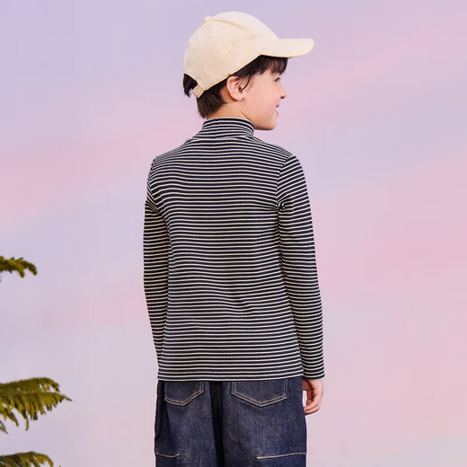 Mini Bala parent-child glutinous rice T-shirt for boys and girls 2024 winter new high-neck bottoming shirt