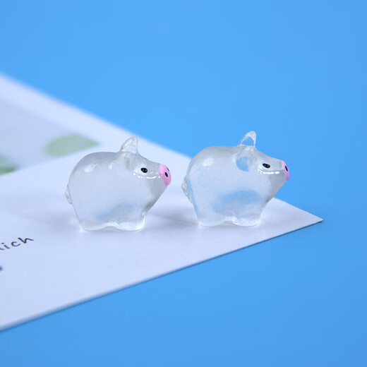 Micro-landscape luminous small ornaments small animals cute pig decoration resin accessories desktop ornaments luminous cute pig 5